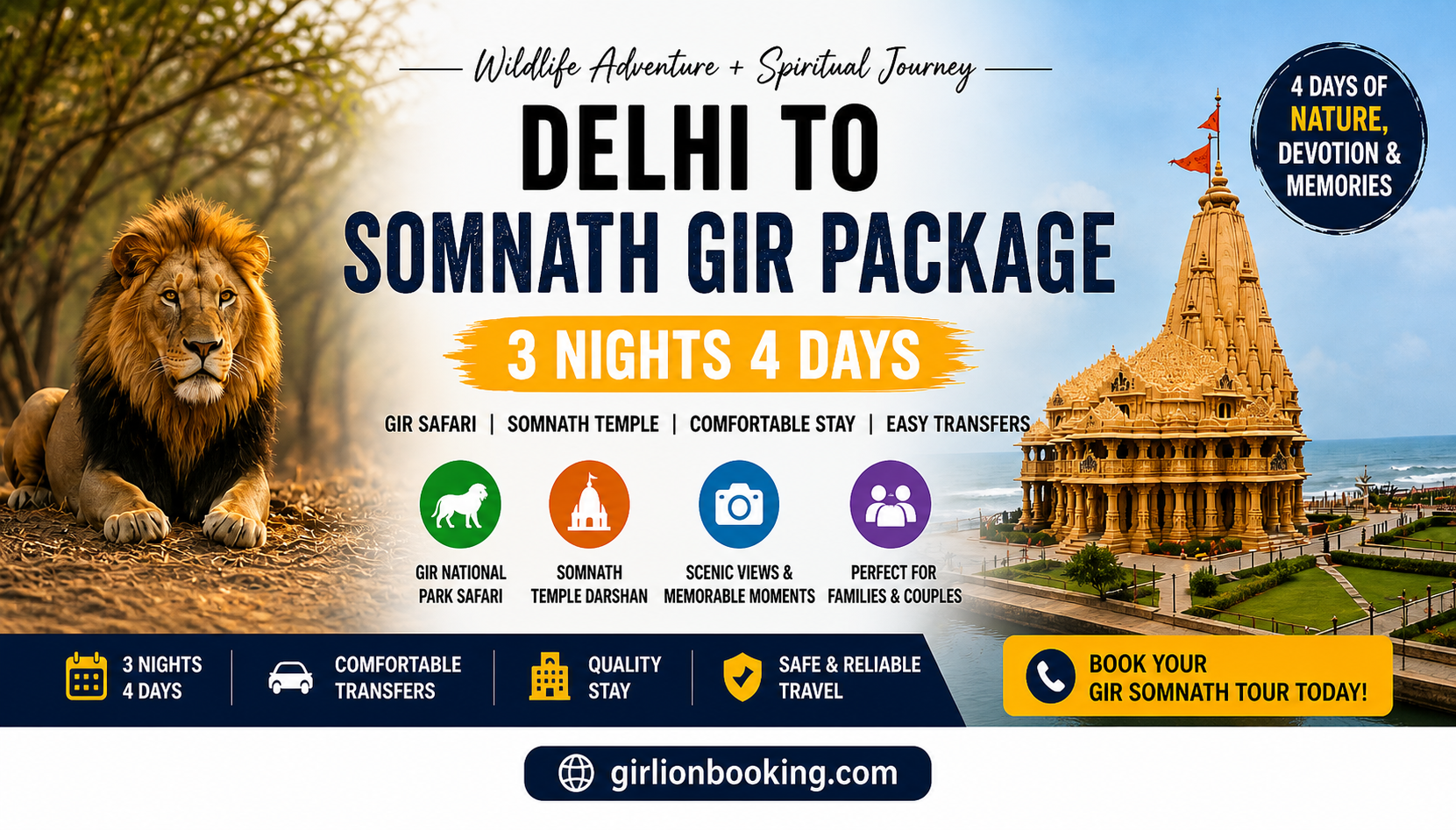 Delhi to Somnath Gir Package