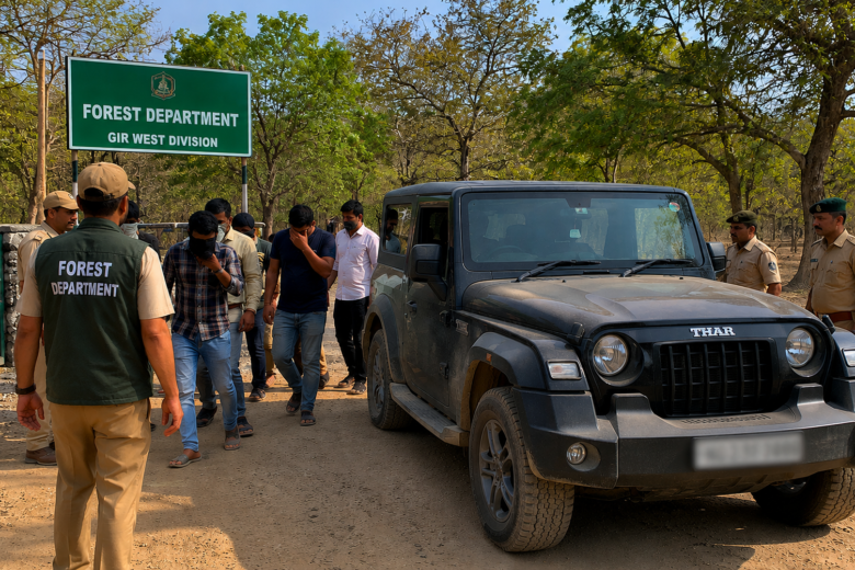 Forest Department Seizes Thar, Arrests 7 in Illegal Lion Safari Case