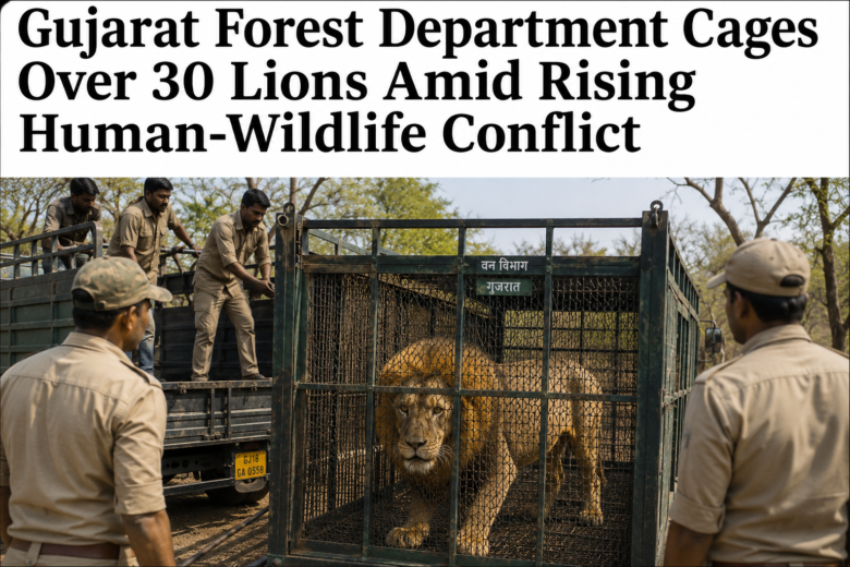Gujarat Forest Department Cages Over 30 Lions Amid Rising Human-Wildlife Conflict